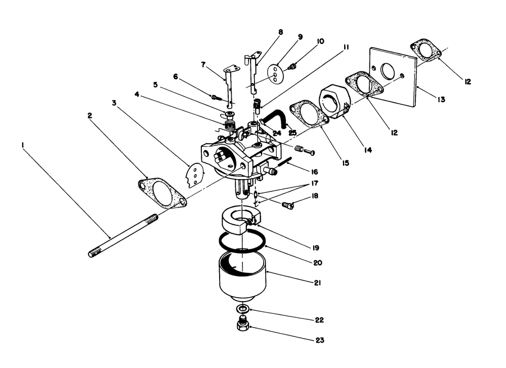 Carburetor Assembly (Model No. 47ph7) Diagram and Parts List for 20584 8000001 - 8999999 Toro Lawn Mower