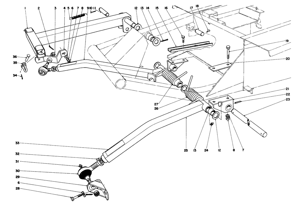 Push Arm Assembly Diagram and Parts List for 30773 30001 - 30569 Toro Lawn Tractor Accessories