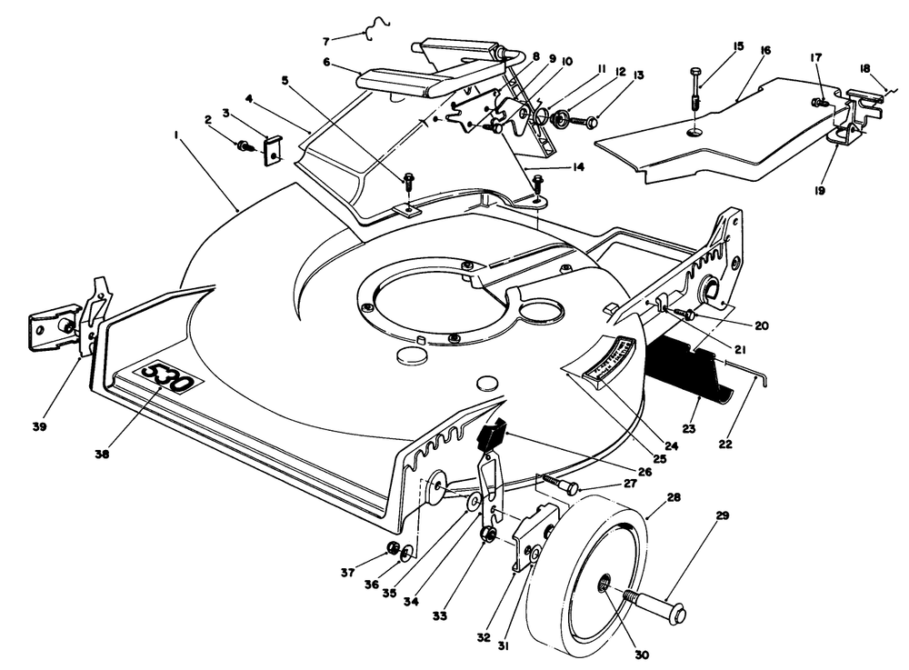 Housing Assembly Diagram and Parts List for 20810C 5000001 - 5999999 Toro Lawn Mower