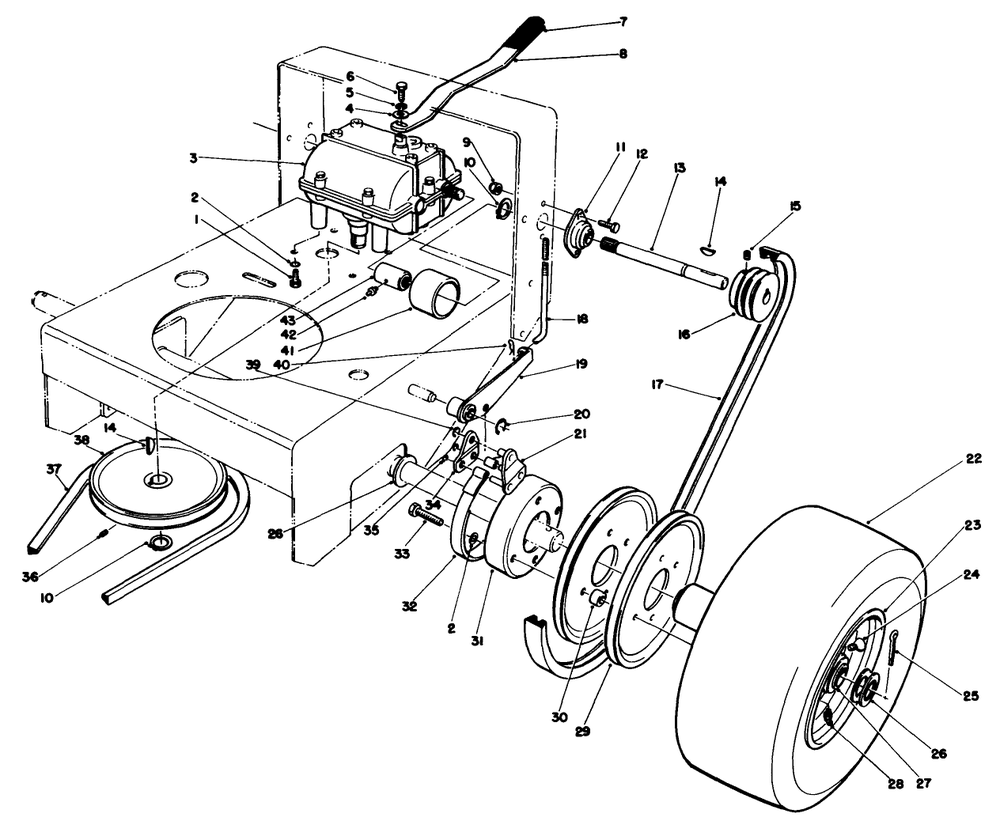 Axle Assembly Diagram and Parts List for 30102 9000001 - 9999999 Toro Lawn Tractor Accessories