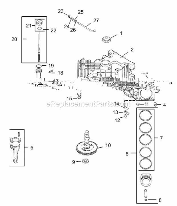 Crankcase Assembly Kohler Cv23s Ps75560 Diagram and Parts List for 74166 240000001-240999999 Toro Lawn Mower