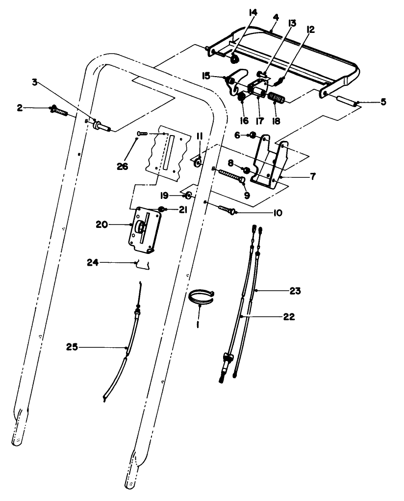Traction Control Assembly Diagram and Parts List for 22151 2000001 - 2999999 Toro Lawn Mower