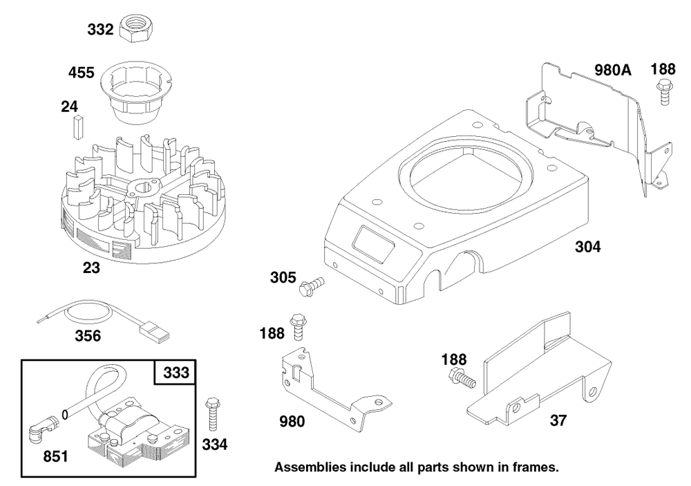 Engine Gts 150 Diagram and Parts List for 22154B 6900001 - 6999999 Toro Lawn Mower
