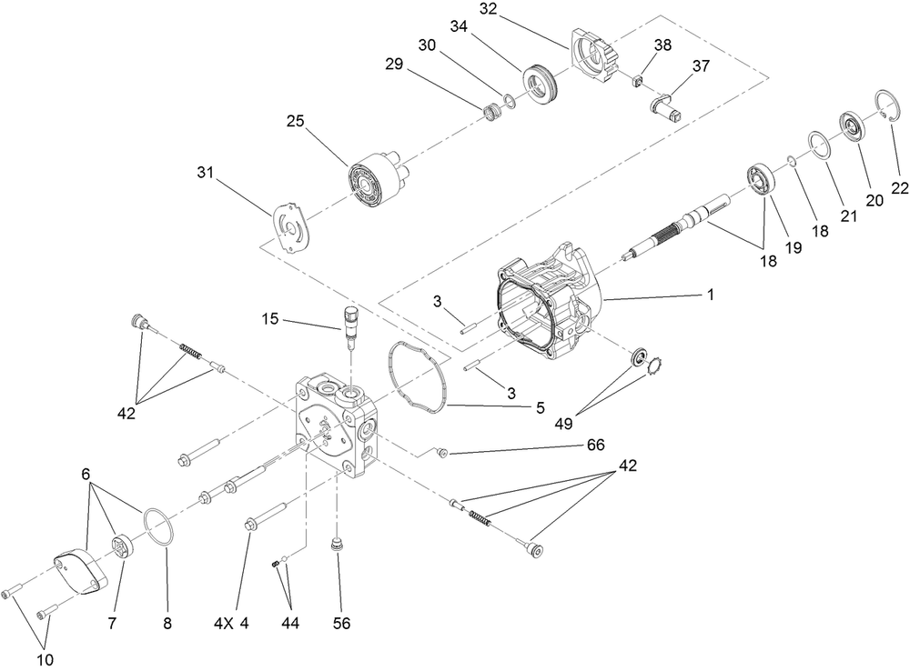 Hydraulic Pump Assembly No. 117-6409 Diagram and Parts List for 22972 402461470 - 404709999 Toro Lawn Tractor Accessories