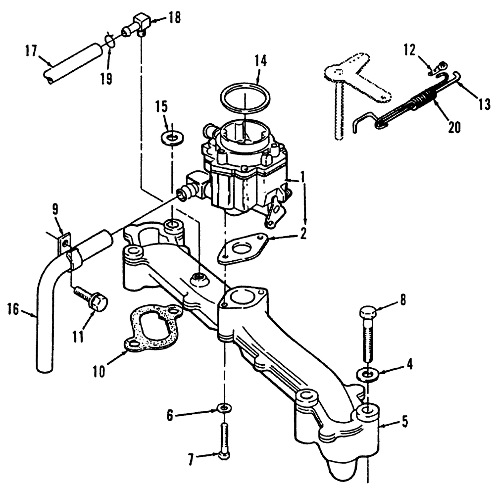 Intake Manifold Power Plus Diagram and Parts List for 31-10K803 2000001 - 2999999 Toro Lawn Tractor