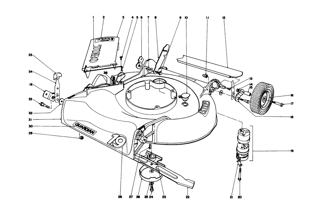 Housing Assembly Diagram and Parts List for 21500 5000001 - 5999999 Toro Lawn Mower