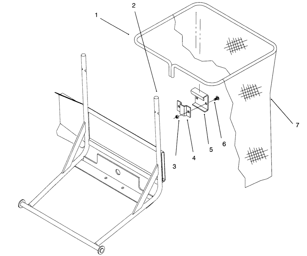 Bag & Frame Assembly Diagram and Parts List for 79401 6900001 - 6999999 Toro Lawn Tractor Accessories