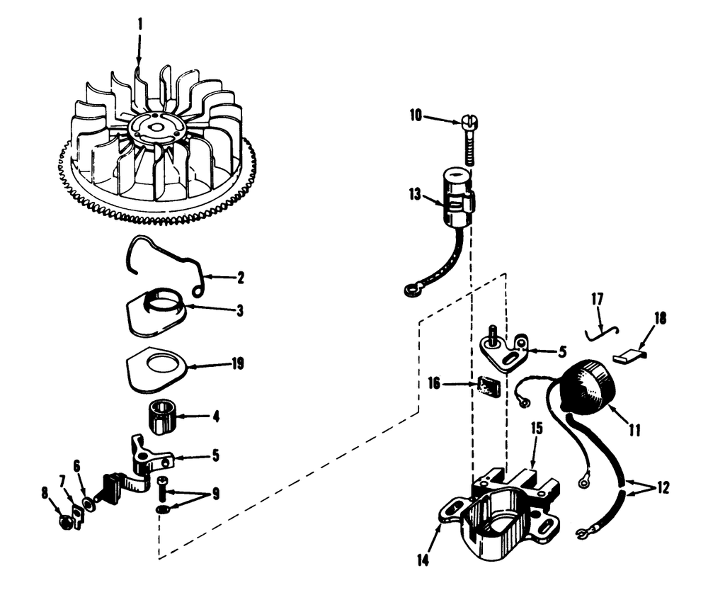 Magneto No. 610694a Diagram and Parts List for 56044 0000001 - 0999999 Toro Lawn Tractor
