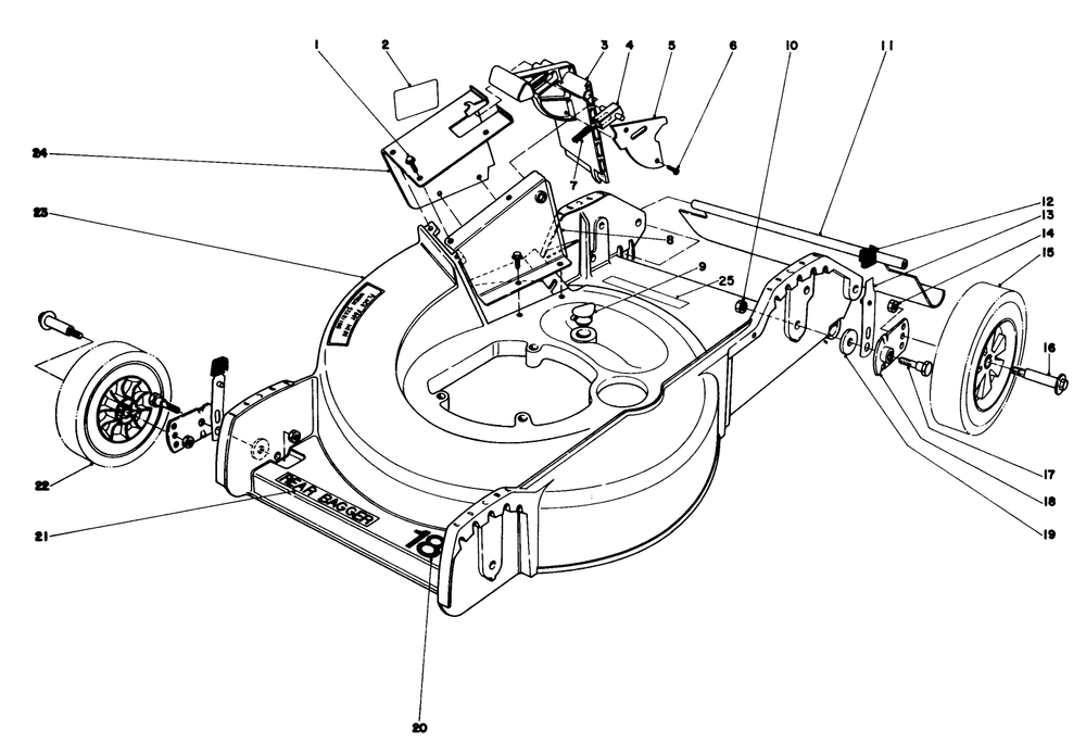 Housing Assembly Diagram and Parts List for 20788 1000001 - 1999999 Toro Lawn Mower