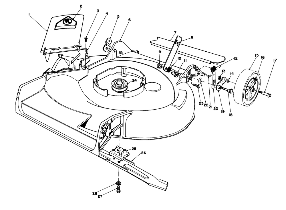Housing Assembly Diagram and Parts List for 16775 4000001 - 4999999 Toro Lawn Mower