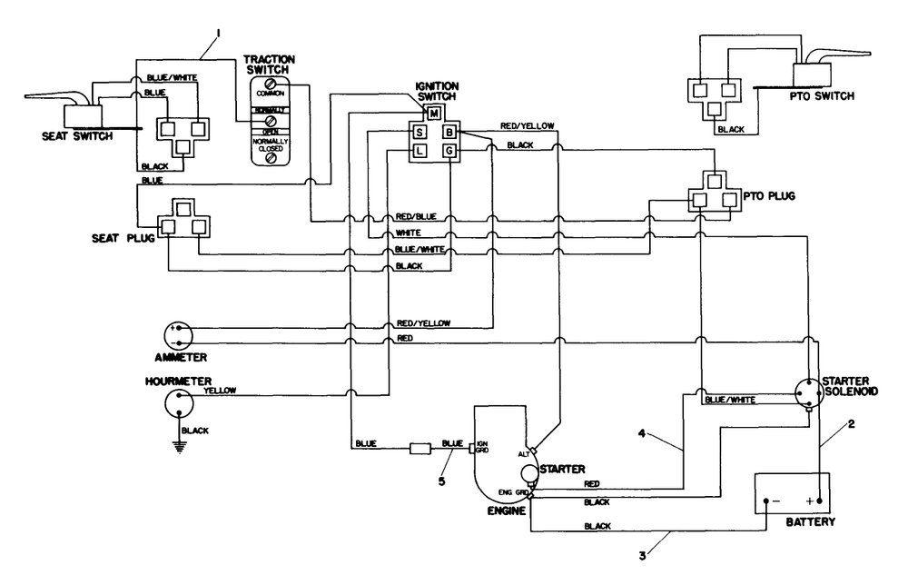 Electrical Schematic Diagram and Parts List for 30550 80000001 - 89999999 Toro Lawn Tractor