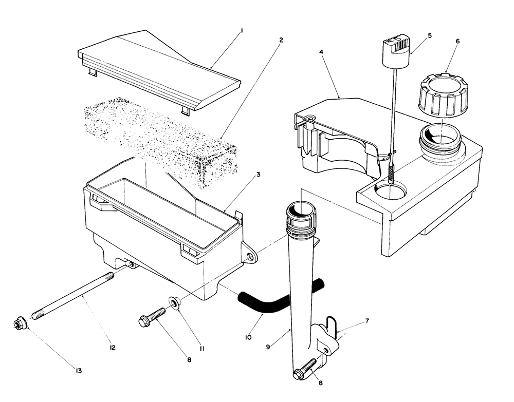 Air Cleaner & Fuel Tank Assembly (Model No. Vmk9) Diagram and Parts List for 20920B 0000001 - 0999999 Toro Lawn Mower