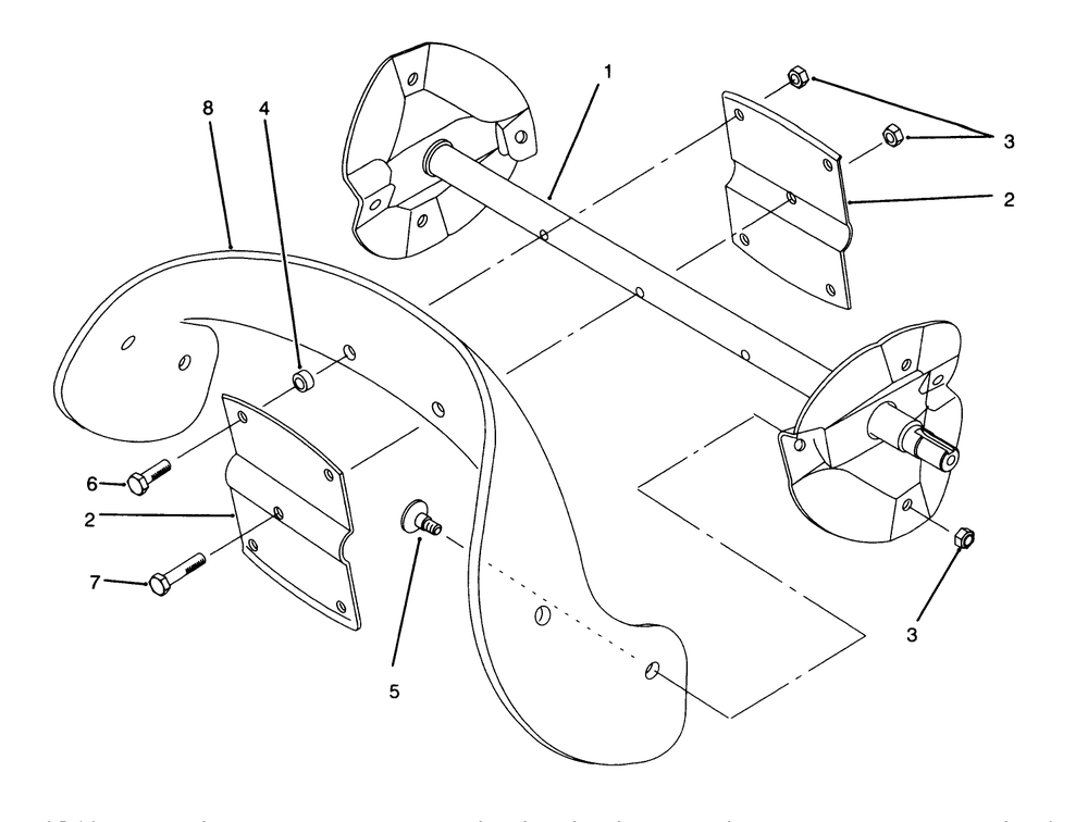 Rotor Assembly Diagram and Parts List for 38185 4900001 - 4999999 Toro Snow Blower