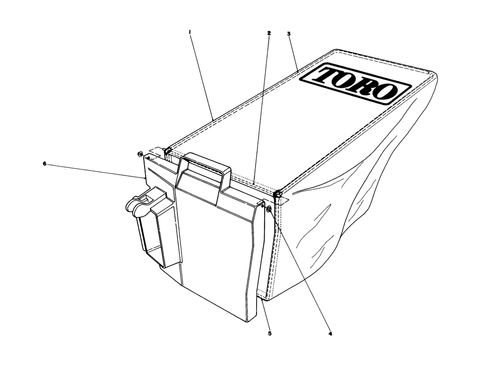 Grass Bag Assembly No. 11-9469 Diagram and Parts List for 20745C 5000001 - 5999999 Toro Lawn Mower