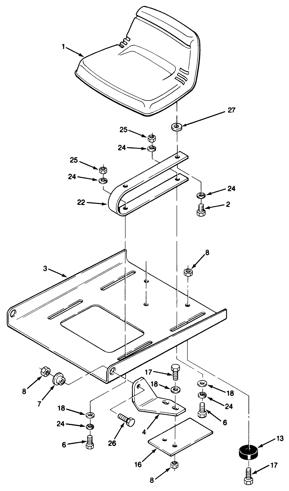 Seat Assembly (212-5 & 212-H) Diagram and Parts List for 32-10BE02 1000001 - 1999999 Toro Lawn Tractor