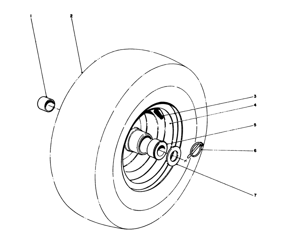 Wheel Assembly Diagram and Parts List for 38090 4000001 - 4999999 Toro Snow Blower