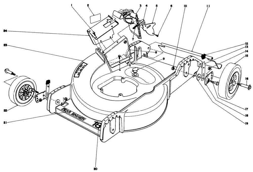 Housing Assembly Diagram and Parts List for 20788 9000001 - 9999999 Toro Lawn Mower