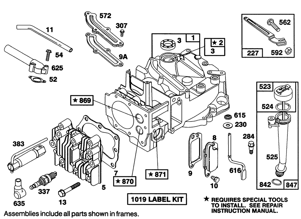 Engine Briggs & Stratton Model 122702-3188-01 Diagram and Parts List for 20101 1000001 - 1999999 Toro Lawn Mower