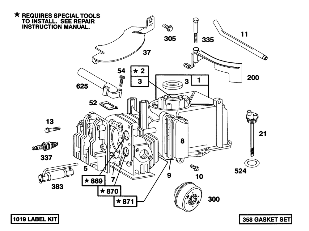 Engine Briggs & Stratton Model 95902-3153-01 Diagram and Parts List for 16411 3900001 - 3999999 Toro Lawn Mower