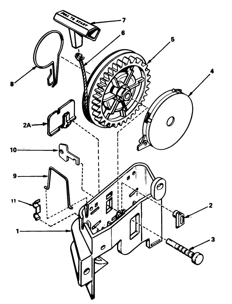 Rewind Starter No. 590531 Diagram and Parts List for 16165 4000001 - 4999999 Toro Lawn Mower