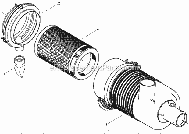 Air Cleaner Assembly Diagram and Parts List for 2011  Toro Lawn Tractor Accessories