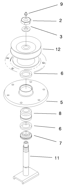 Spindle Housing Assembly No. 54-7781 Diagram and Parts List for 30135 990001 - 999999 Toro Lawn Mower