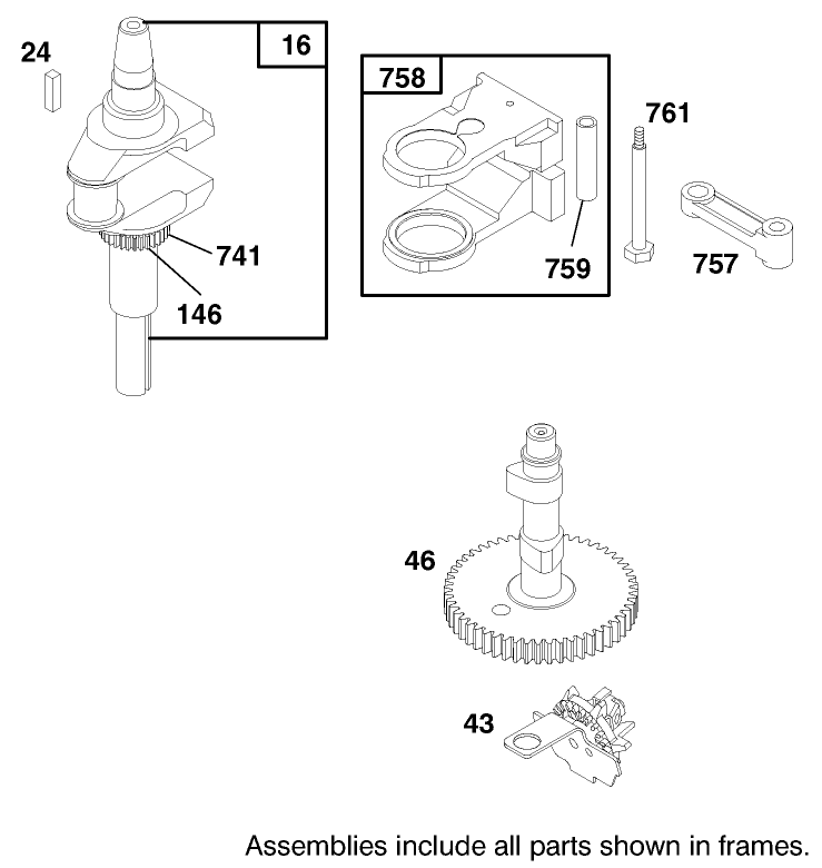 Engine Briggs & Stratton Model 28m707-1122-E1 Diagram and Parts List for 71209 9900001 - 9999999 Toro Lawn Tractor
