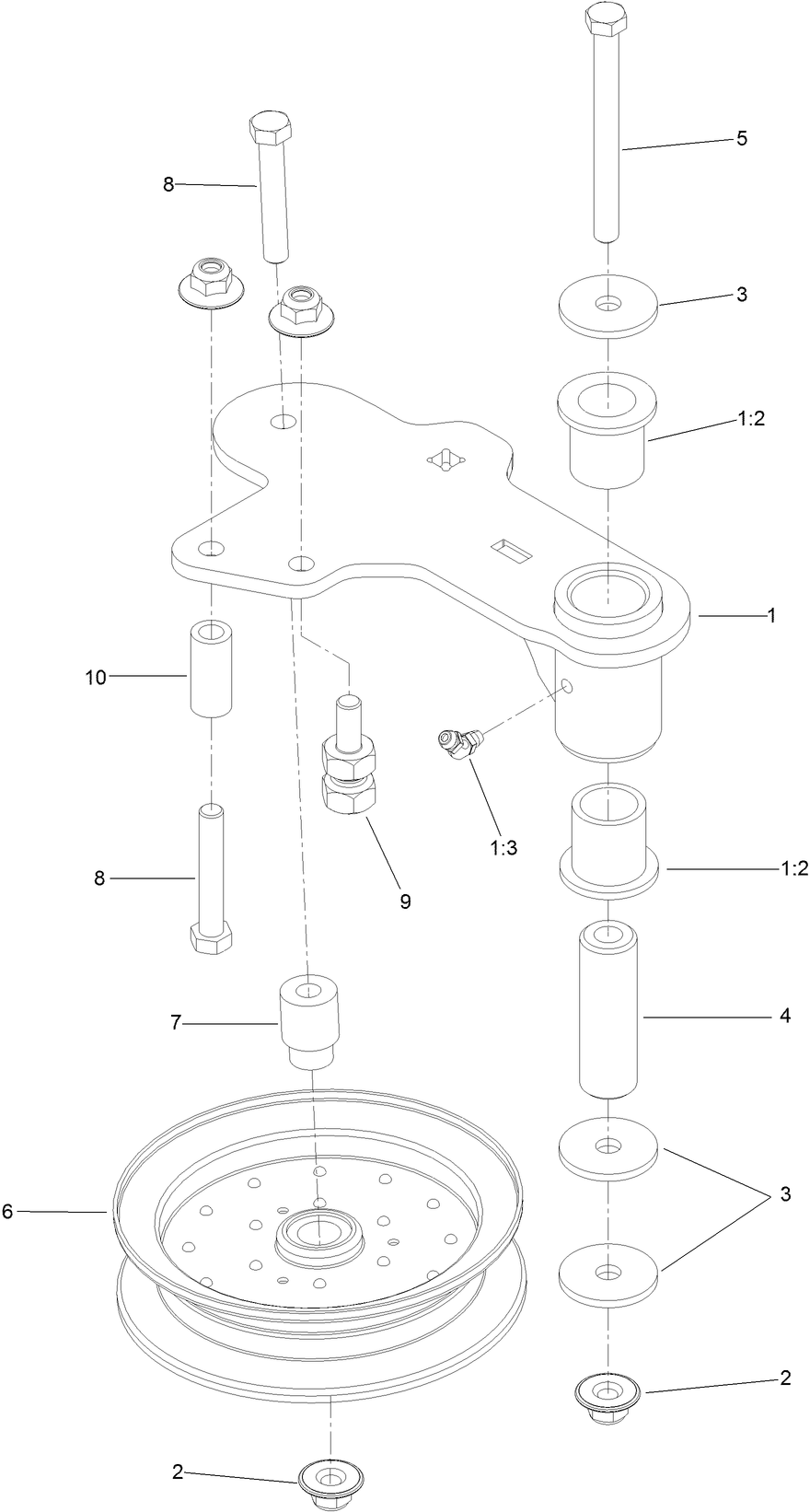 Idler Assembly Diagram and Parts List for 74960 (316000001-316999999)(2016) Toro Lawn Mower