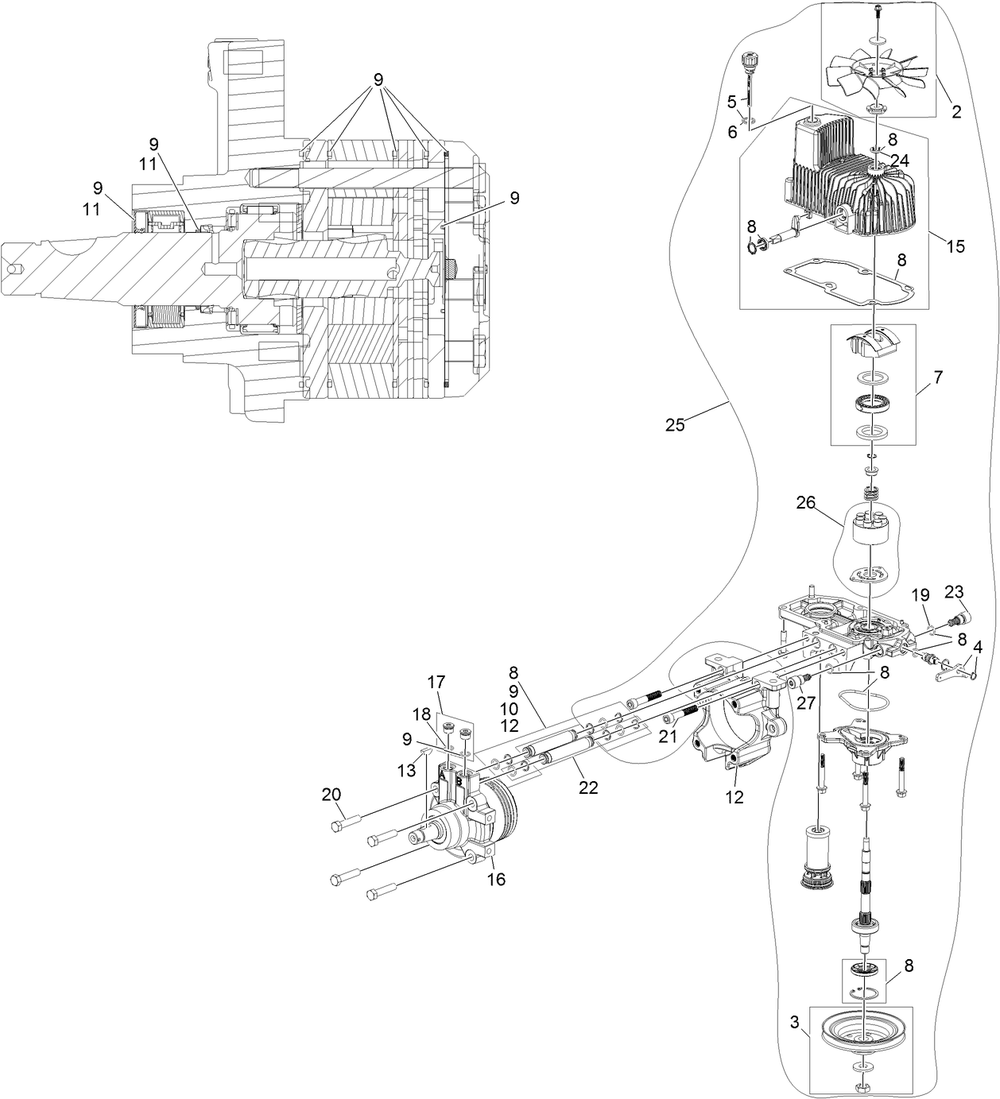 Lh Hydro Assembly No. 135-7905 Diagram and Parts List for 72942TE 414000000 - 999999999 Toro Lawn Tractor