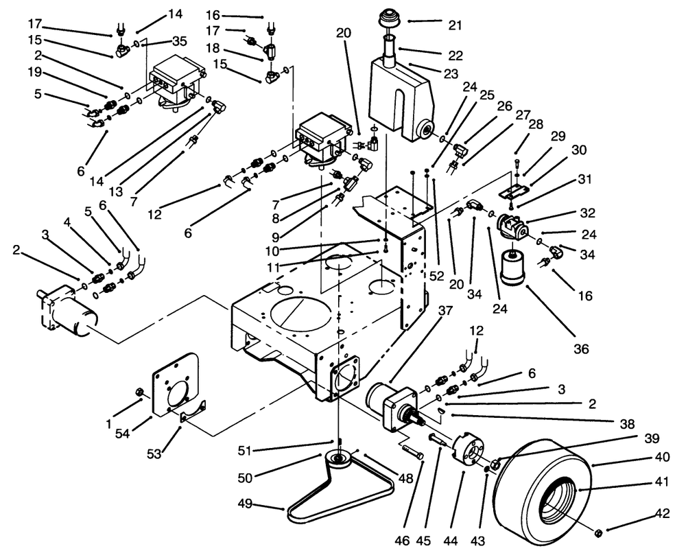 Wheel Assembly & Hydraulic Components Diagram and Parts List for 30186 590001 - 599999 Toro Lawn Tractor Accessories
