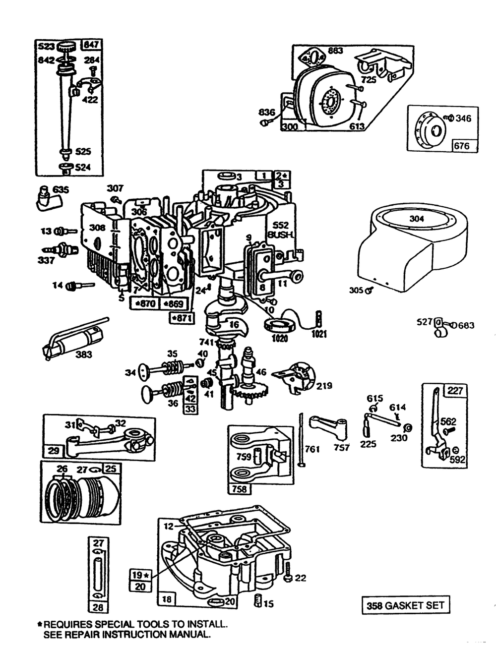 Briggs & Stratton Model No. 191707-0121-01 Diagram and Parts List for 56133 2000001 - 2999999 Toro Lawn Tractor