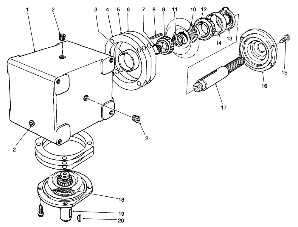 Gear Box Assembly Diagram and Parts List for 30555 690001 - 699999 Toro Lawn Mower