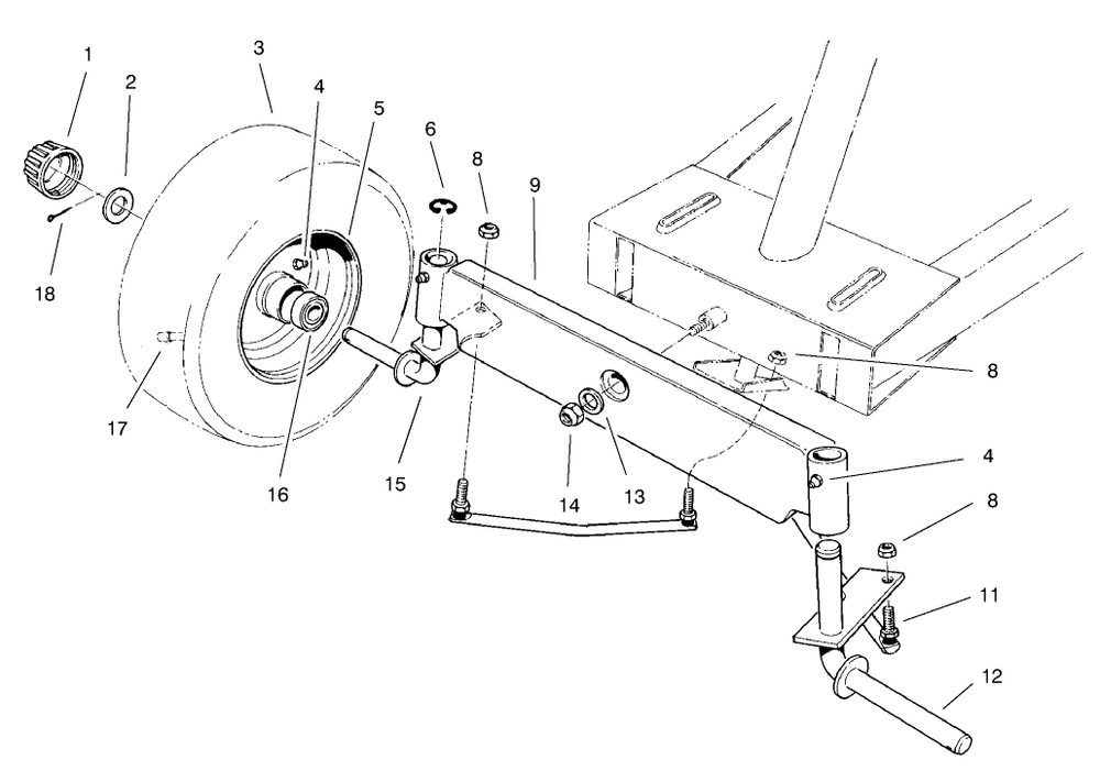 Front Axle Assembly Diagram and Parts List for 70044 9900001 - 9999999 Toro Lawn Tractor