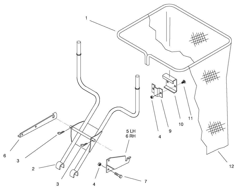 Bag & Frame Assembly Diagram and Parts List for 79301 9900001 - 9999999 Toro Lawn Tractor