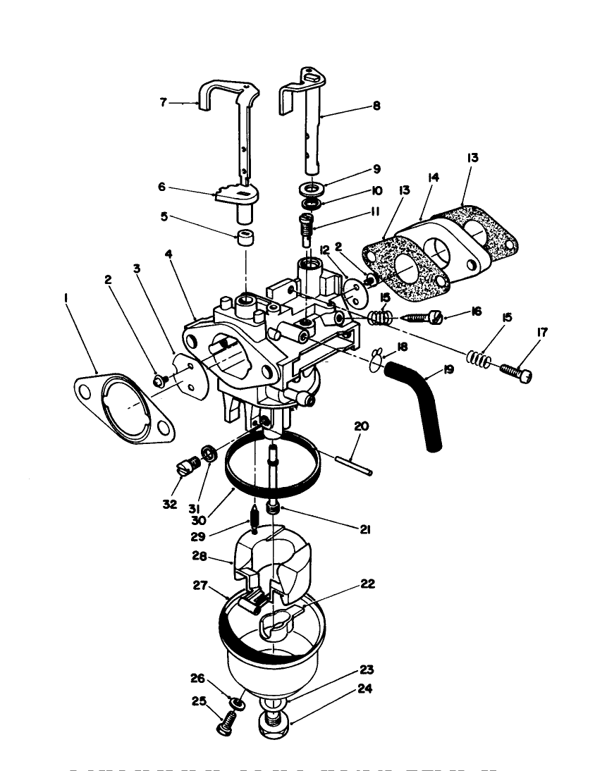 Carburetor Assembly (Engine Model No. Vmj8) Diagram and Parts List for 26622 0000001 - 0003100 Toro Lawn Mower
