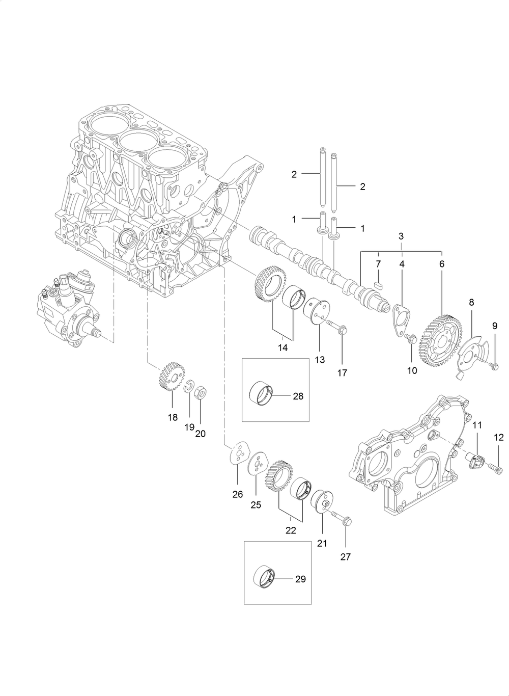 Camshaft And Driving Gear Assembly Diagram and Parts List for 72065 400000000-408864559 Toro Lawn Tractor