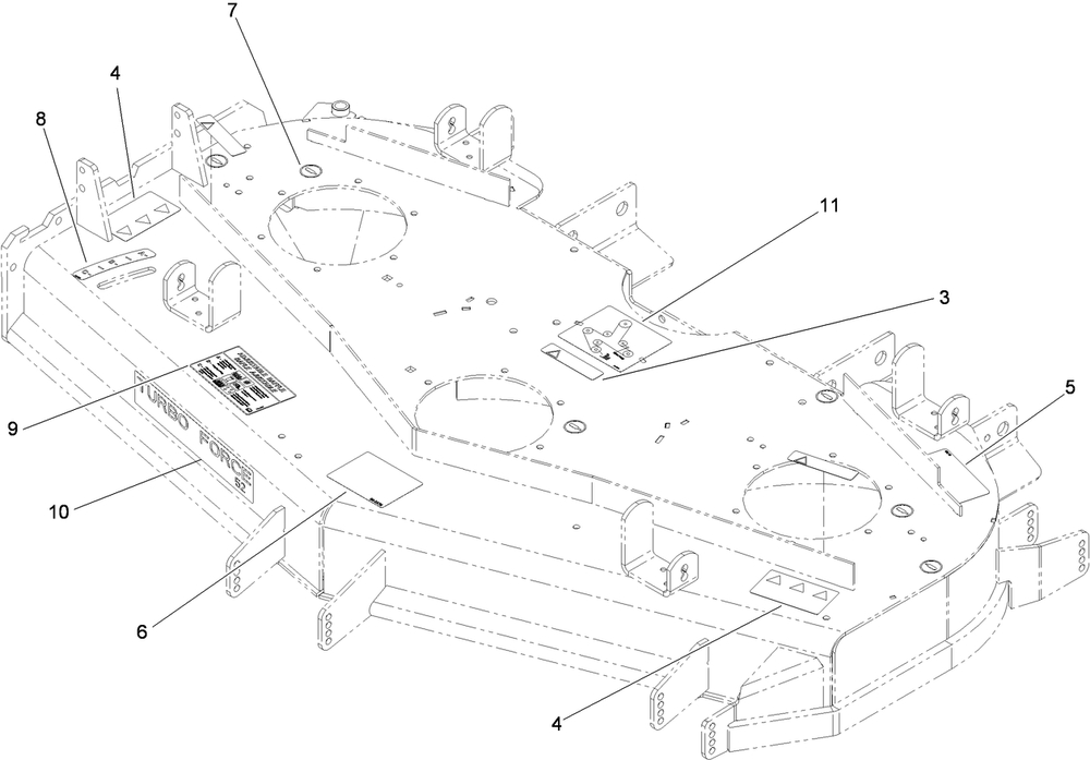 Deck Decal Assembly Diagram and Parts List for 74264TE (310000001-310999999)(2010) Toro Lawn Mower