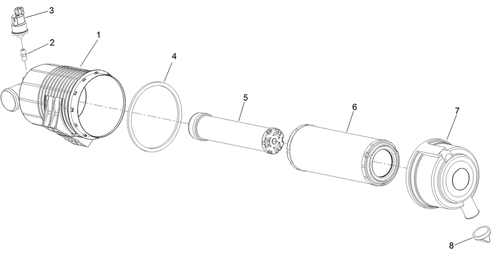 Air Cleaner Assembly Diagram and Parts List for 74060 402252575-404399999 Toro Lawn Mower