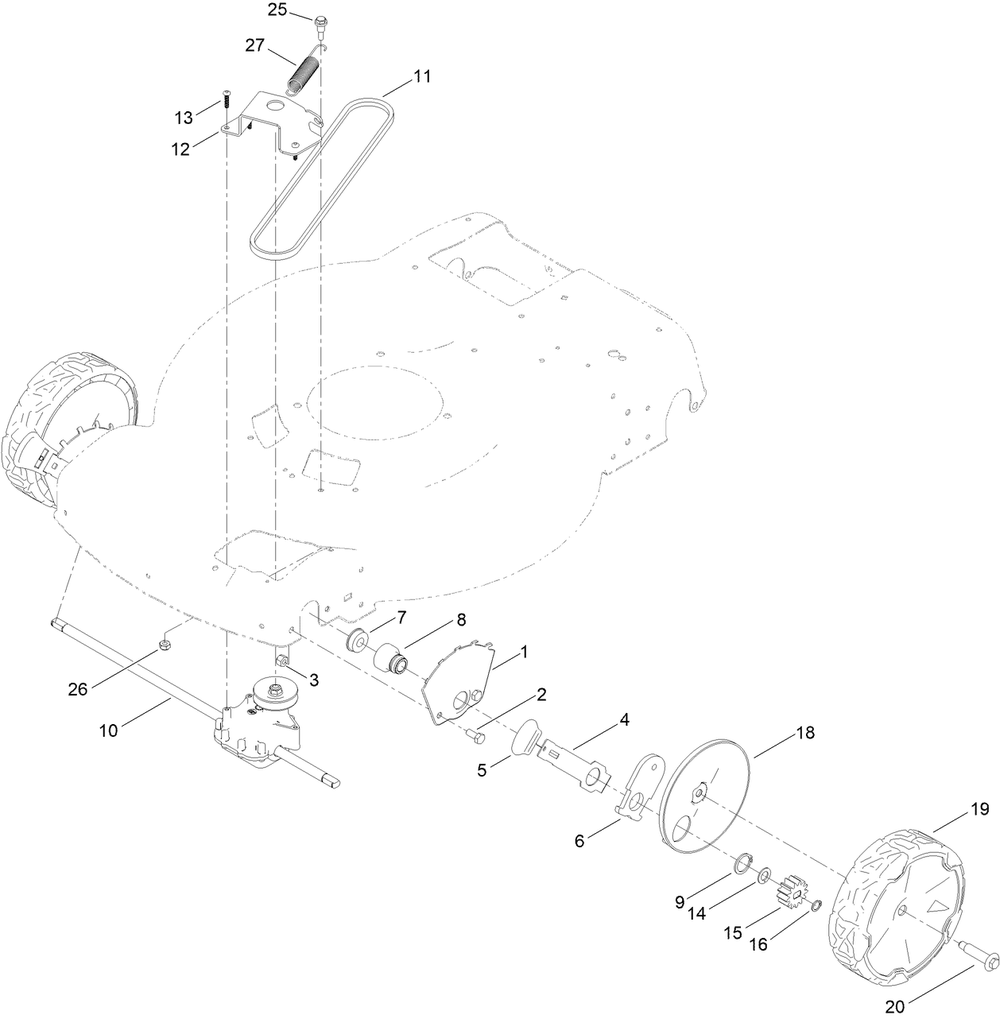 Front Wheel And Height-Of-Cut Assembly Diagram and Parts List for 21472 412800000 - 999999999 Toro Lawn Mower