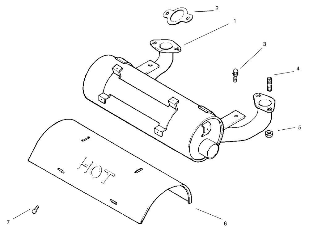 Exhaust Diagram and Parts List for 30183 990001 - 999999 Toro Lawn Tractor Accessories