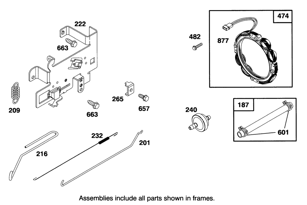 Engine Briggs & Stratton Model 286707-0453-01 Diagram and Parts List for 71184 5900001 - 5910000 Toro Lawn Tractor