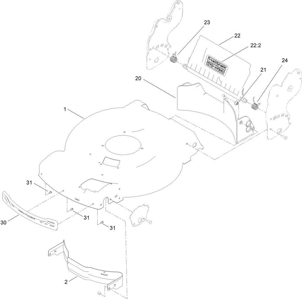 Frame Assembly Diagram and Parts List for 21770 411913204 - 999999999 Toro Lawn Mower