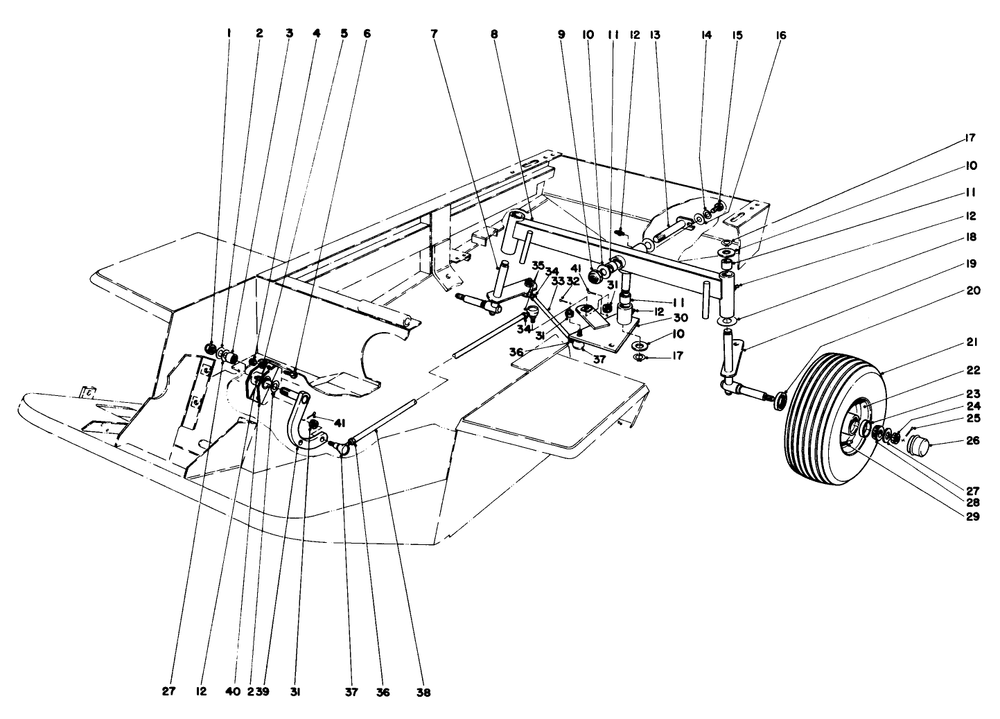 Rear Axle Assembly Diagram and Parts List for 30775 100001 - 199999 Toro Lawn Tractor
