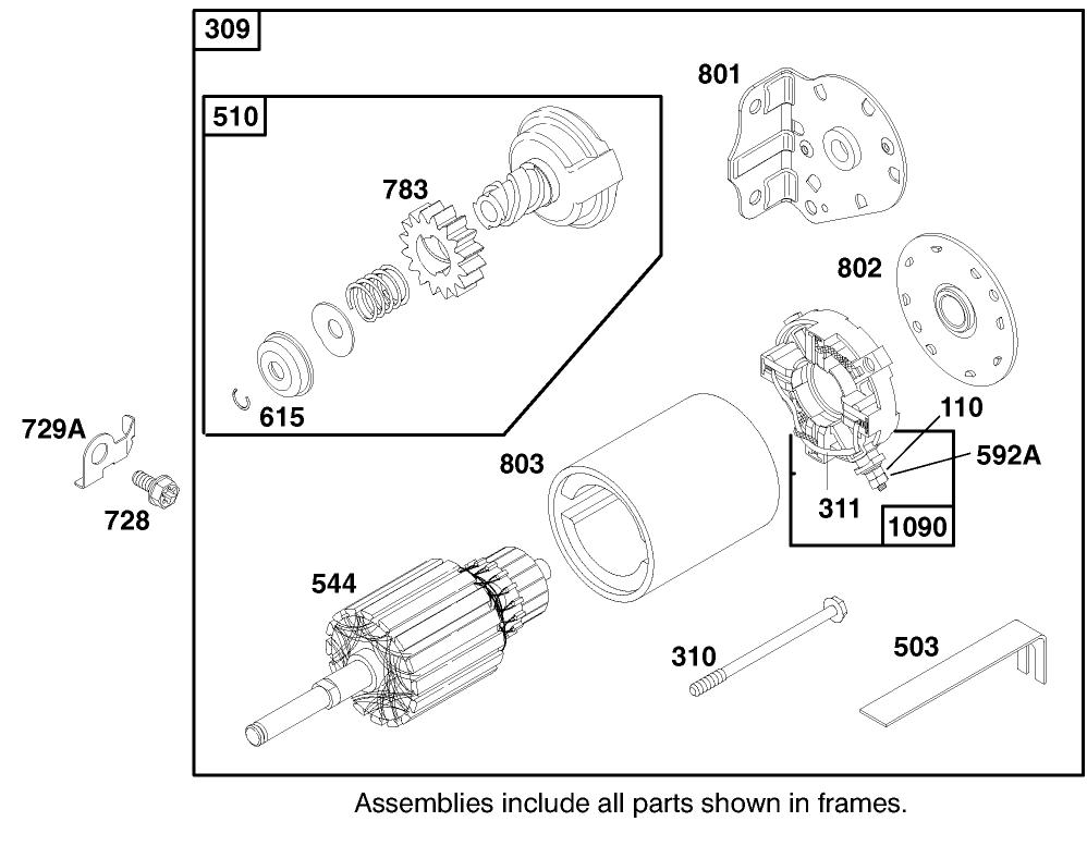 Engine Briggs & Stratton Model 284707-1148-E1 Diagram and Parts List for 71189 8900001 - 8999999 Toro Lawn Tractor