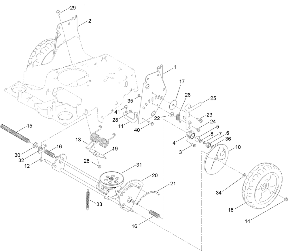 Traction And Height-Of-Cut Assembly Diagram and Parts List for 22210 404320000-999999999 Toro Lawn Mower