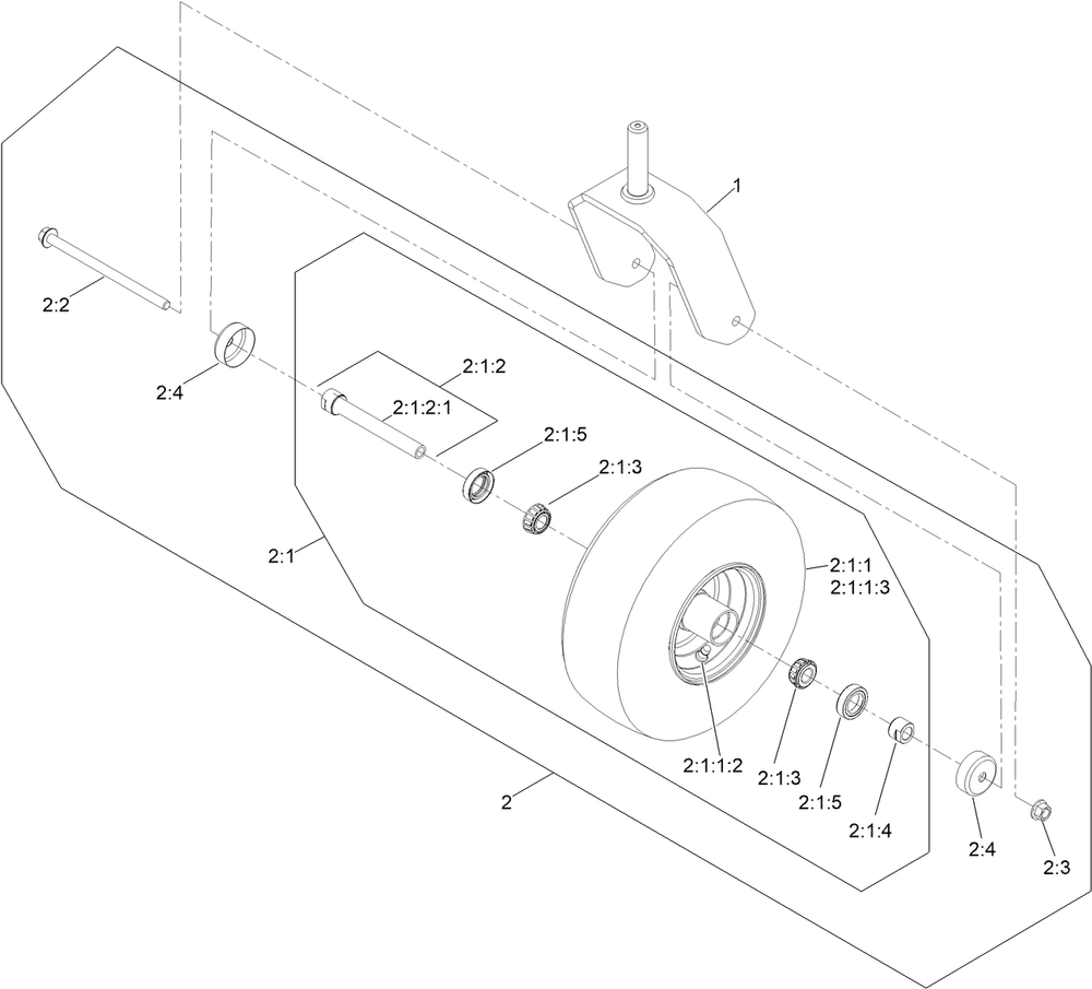 Caster Wheel And Fork Assembly Diagram and Parts List for 77284 411582570 - 411926490 Toro Lawn Tractor