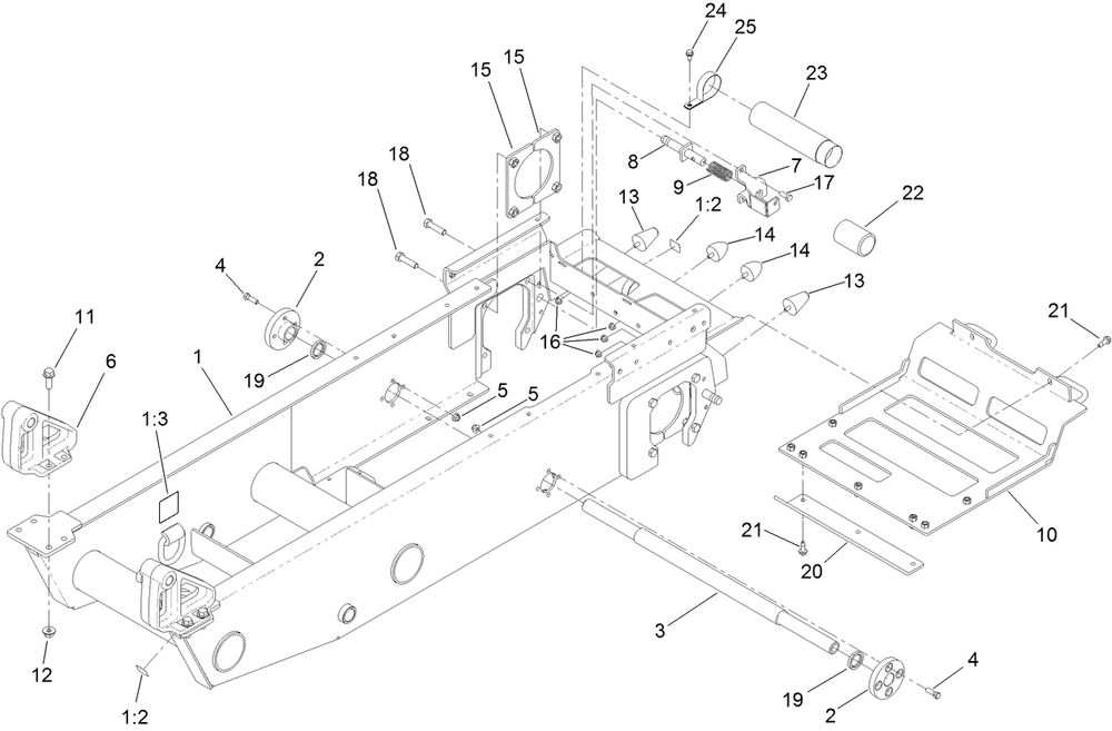 Frame Assembly Diagram and Parts List for 68138G 400000000 - 402099999 Toro Lawn Tractor Accessories