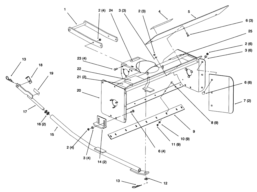 Blower Assembly Diagram and Parts List for 79263 7900001 - 7999999 Toro Lawn Tractor