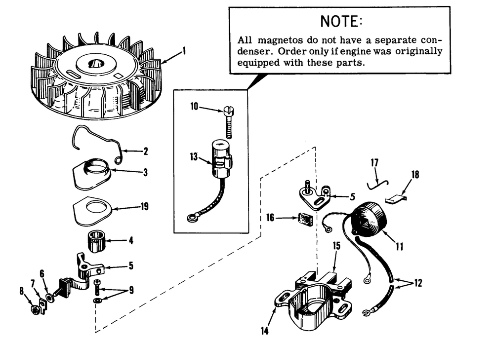 Magneto No. 610689 Diagram and Parts List for 51060 000001 - 099999 Toro Lawn Tractor
