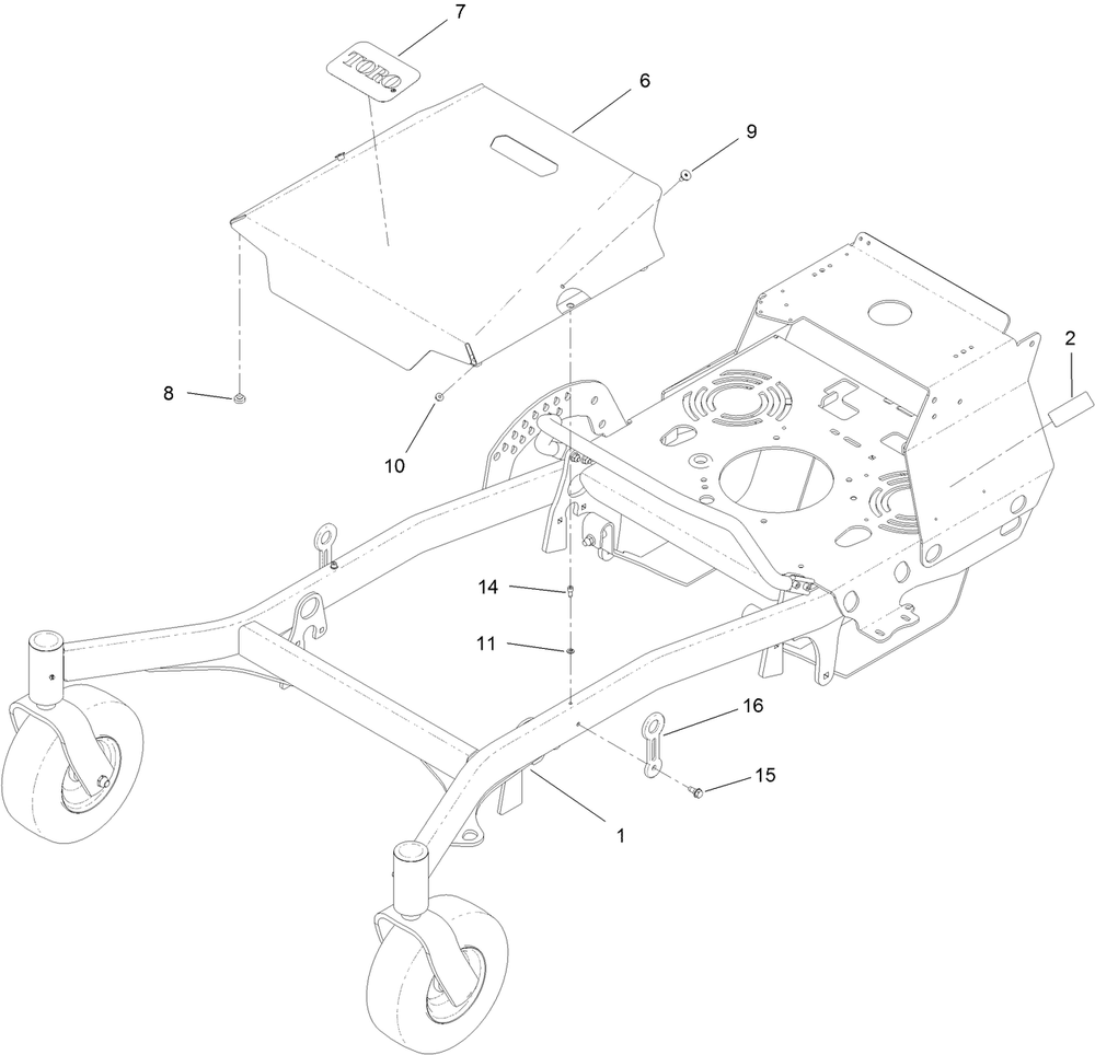 Hood Assembly Diagram and Parts List for 44430 406914110-406914137 Toro Lawn Mower